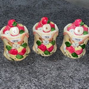 3 Pc Ceramic SUGAR, TEA, COFFEE Storage
